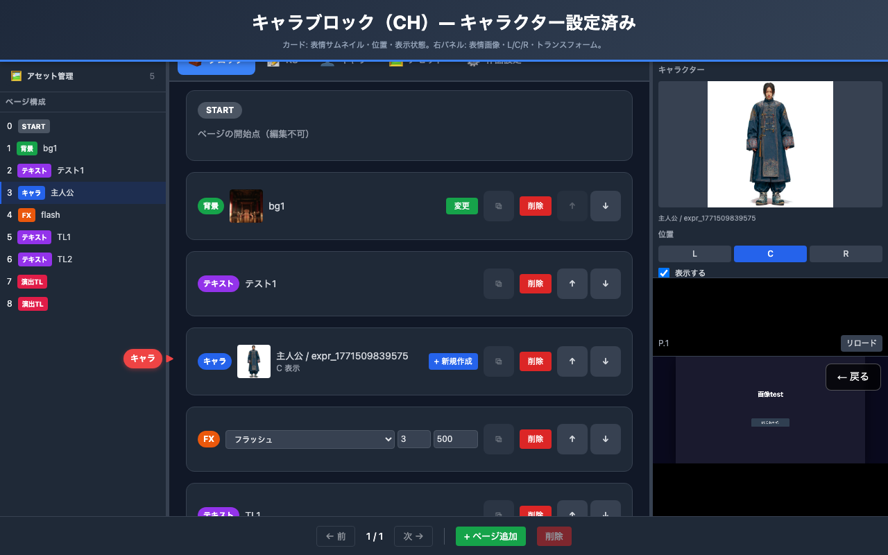 キャラブロック — キャラクター設定済み